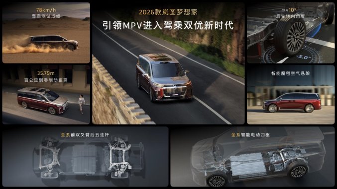 純電續(xù)航350km智能超混MPV，2026款嵐圖夢想家32.99萬起正式上市
